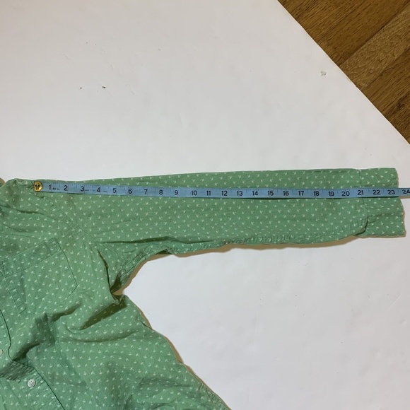 Gap Button-Down Men's Green Classic Fit Palm Trees Long Sleeve Shirt Size XS - Picture 8 of 9